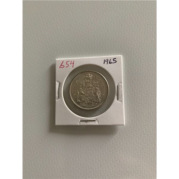 1965 canadian silver 50 cent coin