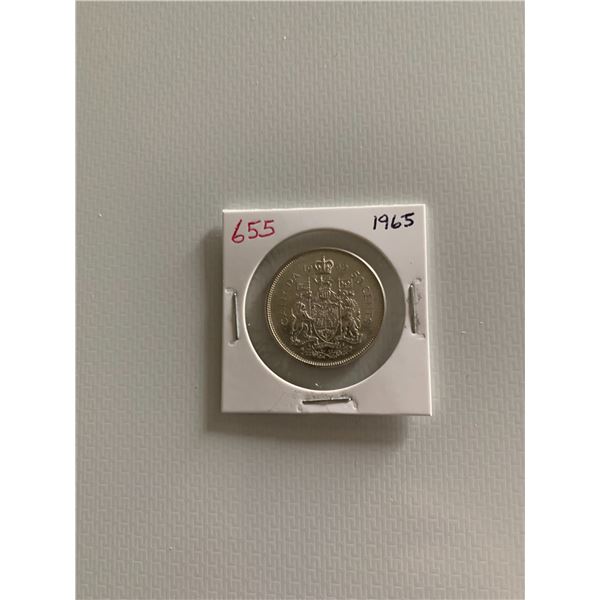 1965 canadian silver 50 cent coin
