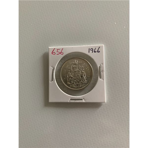 1966 canadian silver 50 cent coin