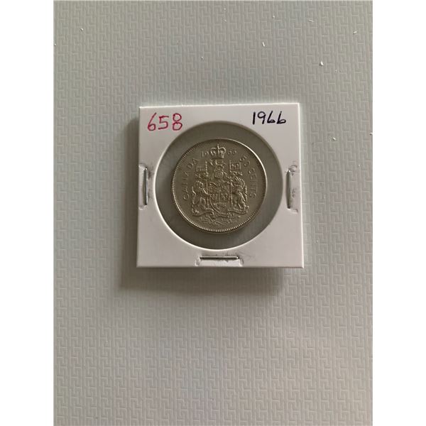 1966 canadian silver 50 cent coin