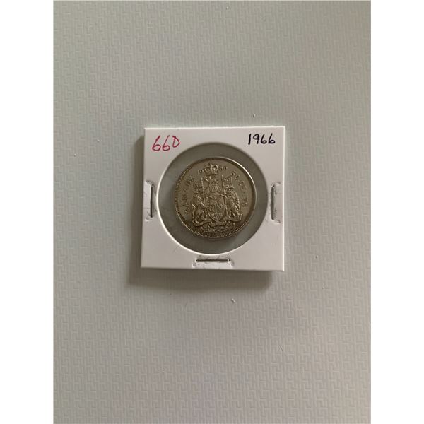 1966 canadian silver 50 cent coin