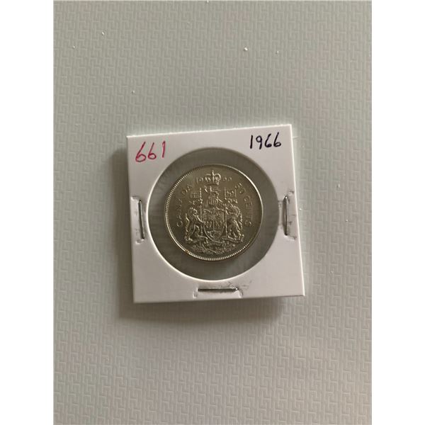 1966 canadian silver 50 cent coin