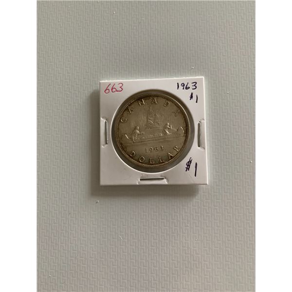1963 canadian silver 1 dollar coin