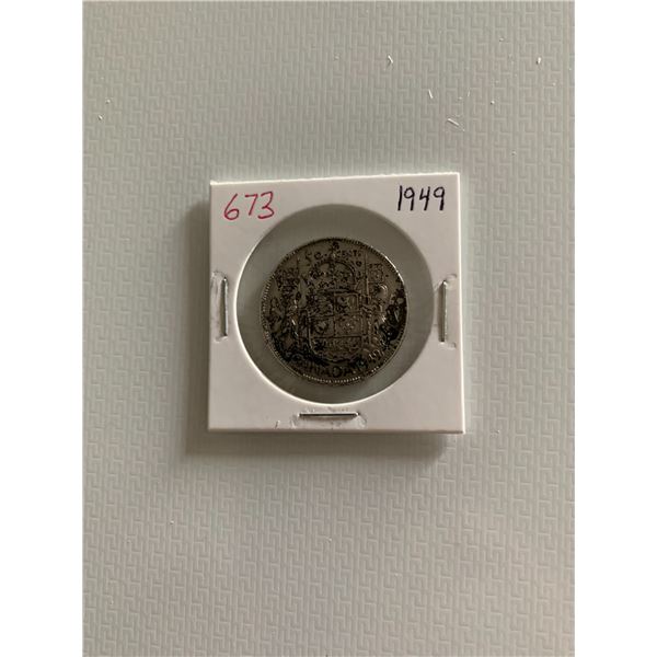 1949 canadian silver 50 cent coin