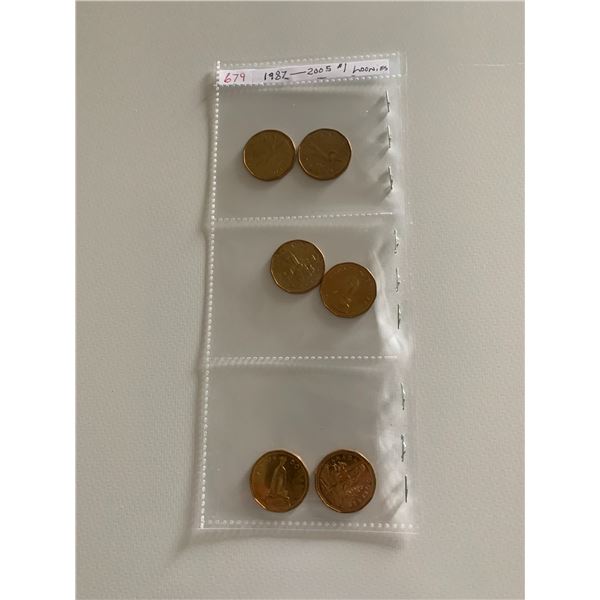 1987-2005 canadian loonies