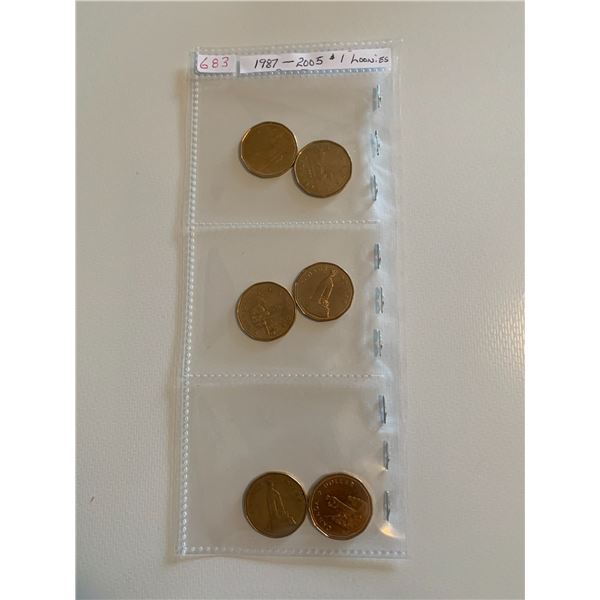1987-2005 canadian loonies