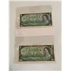 Image 1 : Pair of 1967 canadian $1 bills with serial numbers
