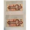 Image 1 : Pair of 1986 canadian $2 bills