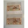 Image 2 : Pair of 1986 canadian $2 bills