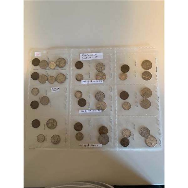 Sheet of 1940's full set -short 1947 25 cent