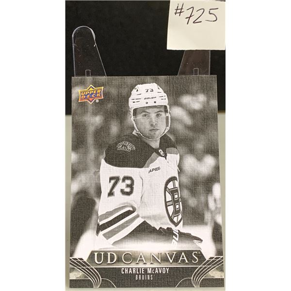 Charlie McAvoy Rare Black  UD Canvas Hockey Card