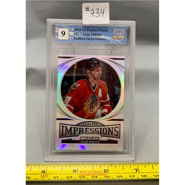 Stan Mikita 2013 Panini Prizm GCG 9 Graded Chrome Hockey Card