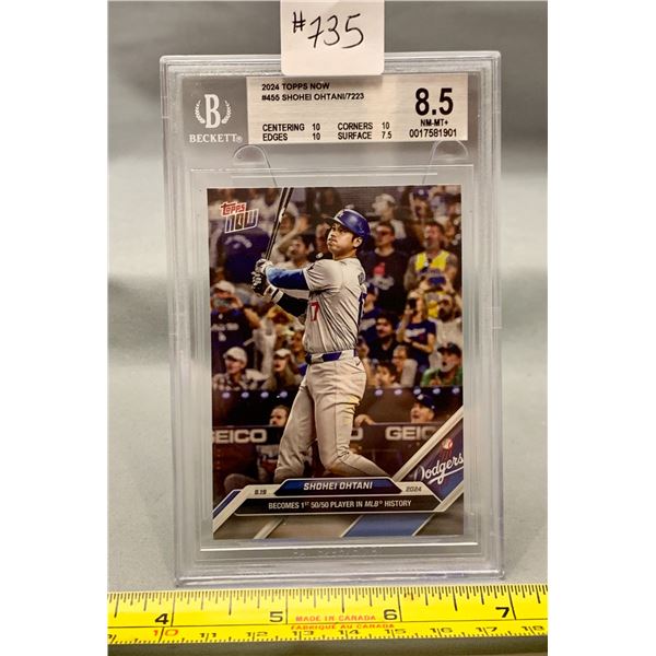 Shohei Ohtani 2024 Topps NOW 50/50 Beckett 8.5 Graded Baseball Card