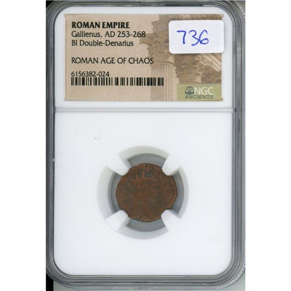 253-268 AD Roman Empire, Gallienus, BI Double-Denarius (NGC #6156382-024)