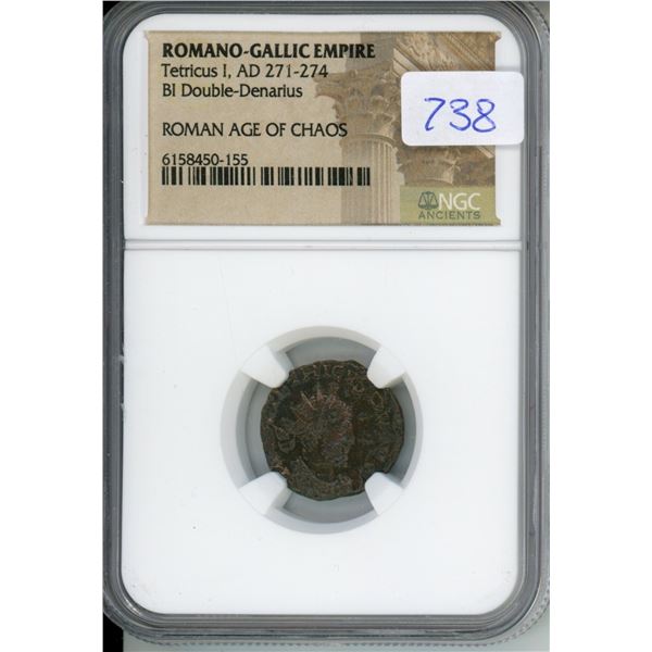 271-274 AD Romano-Gallic Empire, Tetricus I, BI Double-Denarius (NGC #6158450-155)