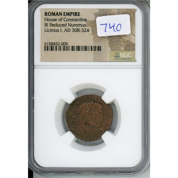 308-324 AD Roman Empire, House of Constantine, Licinius I, BI Reduced Nummus (NGC #6158452-009)