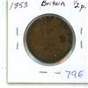 Image 1 : 1853 Britain Victoria Half Penny