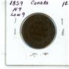 Image 2 : 1859 Canada N9 Low 9 Large Cent