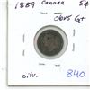 Image 1 : 1889 Obv 5 Canada Silver 5¢