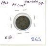 Image 1 : 1910 PT L Canada Silver 5¢