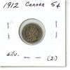 Image 2 : 1912 Canada Silver 5¢ (2.)