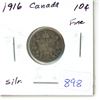 Image 1 : 1916 Canada Silver 10¢