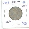 Image 1 : 1909 Canada Silver 25¢