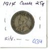 Image 1 : 1914 Canada Silver 25¢