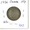 Image 1 : 1936 Canada Silver 25¢