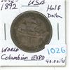 Image 1 : 1492-1892 USA Silver Half Dollar (World Columbian Expo: first US commemorative coin)