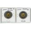 Image 2 : Lot of 2 Canada Colored $2 Coins:  1945-2020 Victory & 2020 Bill Reid