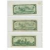 Image 2 : Lot of 3 Canada $1 Bills, Beattie/Rasminsky (1954 Replacement Bill #*B/M 1119568, 1954 S/Y 1268394 &