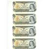 Image 1 : Lot of 4 Consecutive Canada $1 Bills, Crow/Bouey (#AMH 5510114 - 117)