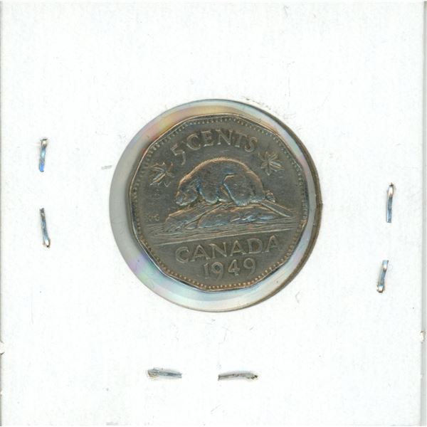 1949 Canadian 5 Cent Coin VF20