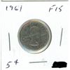 Image 2 : 1961 Canadian 5 Cent Coin F15