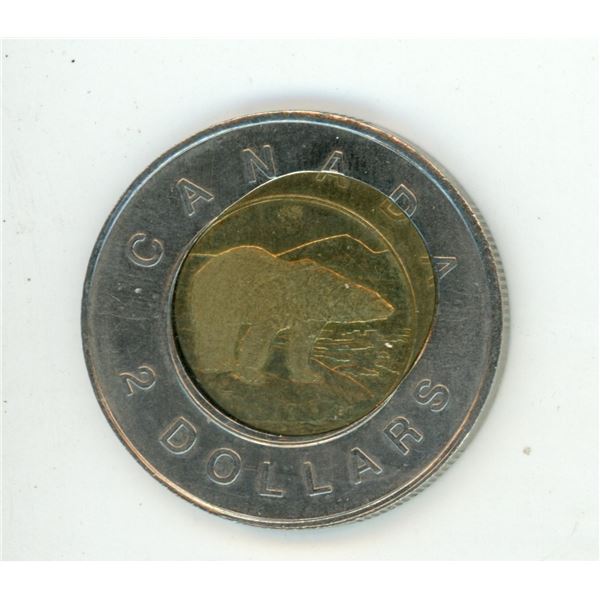 1996 Canadian $2 Coin - Collectors ITEM- MINT ERROR- INSERT IS OFFSET