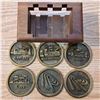 Image 2 : Solid brass coasters with wood holder