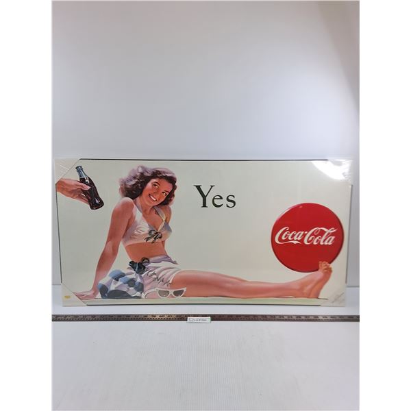 Vintage Look Coca-Cola "Yes" Wall Art 35" x 18" - Sealed
