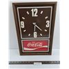 Image 1 : Vintage Wood Framed Coca-Cola Clock 12.5" x 19"