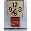 Image 1 : Vintage Coca-Cola Plastic Framed Clock 21" x 12" - Working