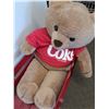 Image 3 : Coca-Cola Wooden Toboggan with Pull Handle & Dakin Large Stuffed Toy Coca-Cola Bear 32" Height
