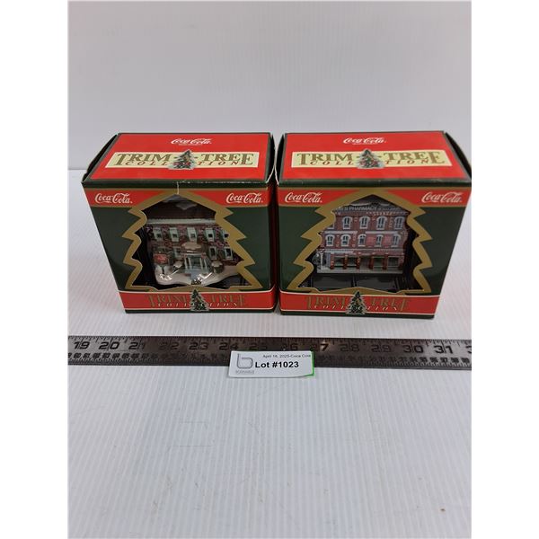 (2) Trim Tree Miniature Coca-Cola Christmas Decor