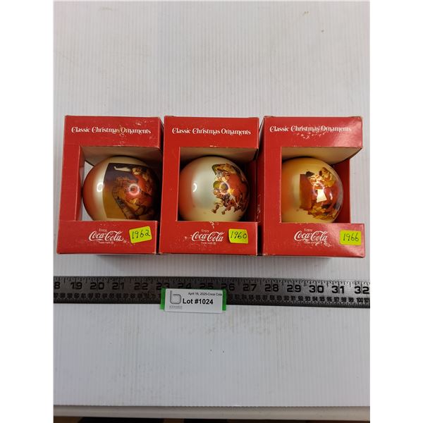 (3) Coca-Cola Themed Christmas Tree Ornaments