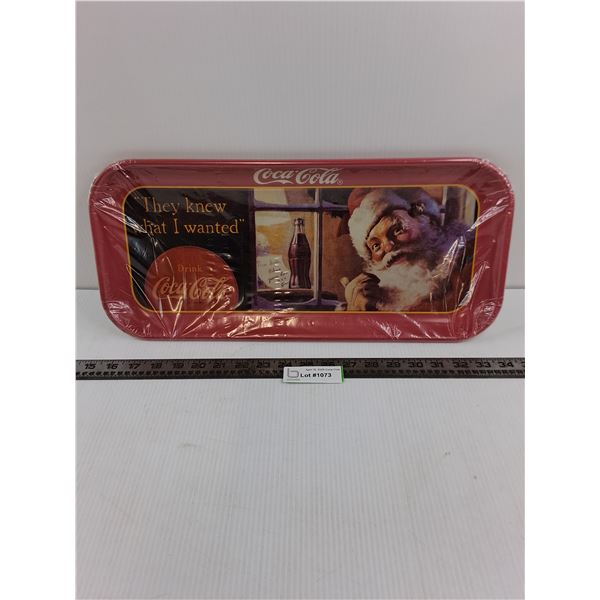 Coca-Cola Metal Santa Themed Serving Tray 19" x 8.5"