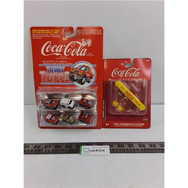 (2) Coca-Cola Diecast Toy Vehicle Packs - NIB (Plane, Tiny Tuffs)