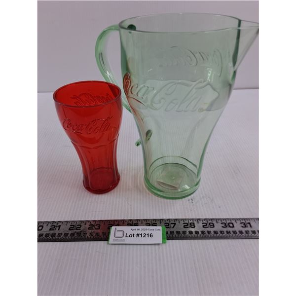 Coca-Cola Plastic Pitcher & Drinking Glass