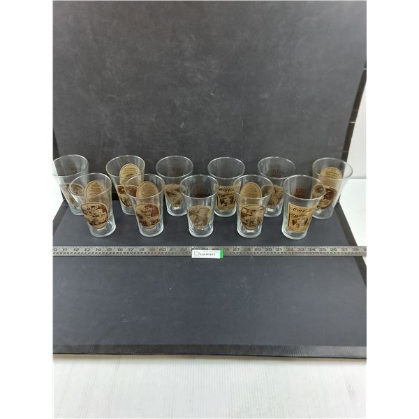 (11) Vintage Picture Coca-Cola Drinking Glasses