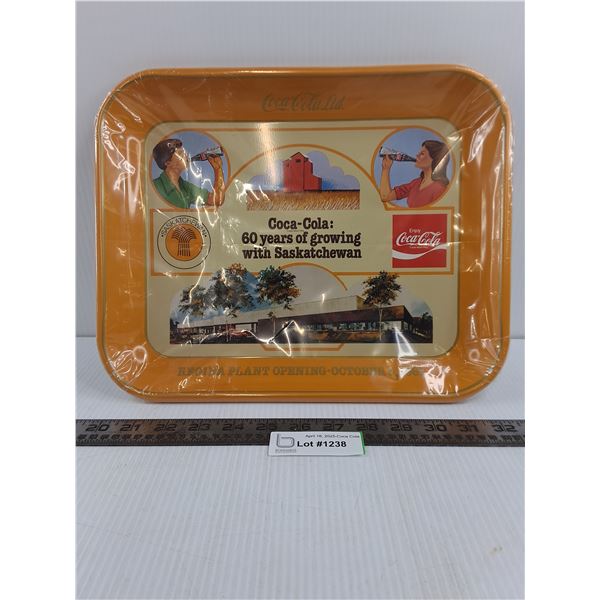 Coca-Cola Metal Serving Tray  Regina Plant Opening October 8, 1981  13  x 11 