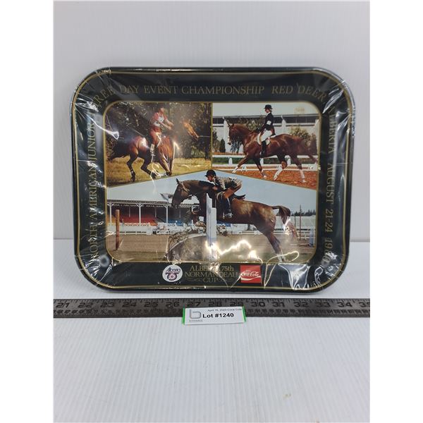 Coca-Cola Metal Serving Tray "Alberta 75th Normandeau Cup" 13" x 11"