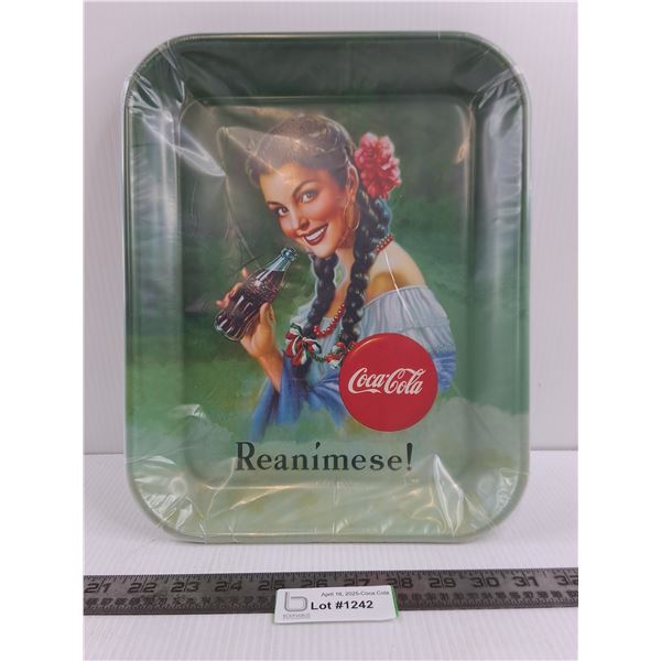 Coca-Cola Metal Serving Tray "Reanimese!" 13" x 11"